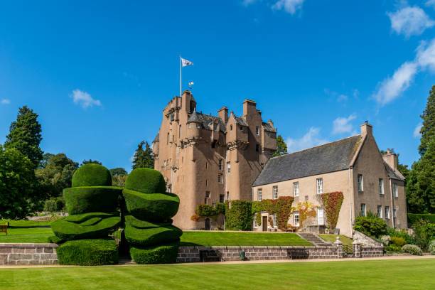 Crathes Castle,, Aberdeenshire, Scotland, United Kingdom,August 20th 2019. Crathes Castle and walled garden.
